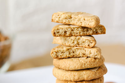 Close-up of cookies on table