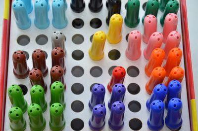 Close-up of multi colored pen