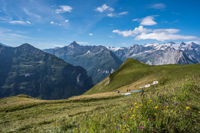 Panoramic viewpoint at alpen tower, haslital, switzerland