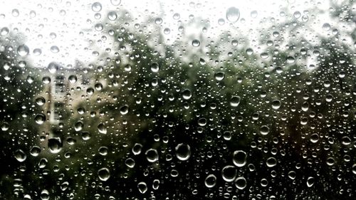 Full frame shot of wet glass window