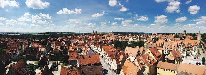 Panoramic view of cityscape against sky