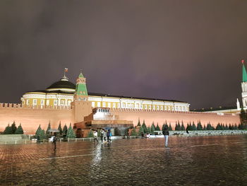 View of historical building against sky at night