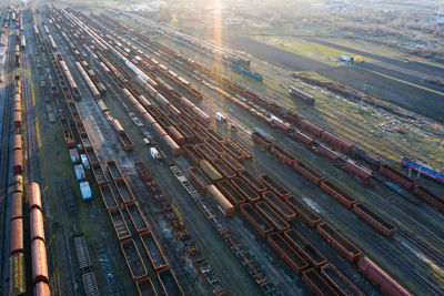 Aerial view of shunting yard