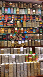 Full frame shot of multi colored candies for sale in market