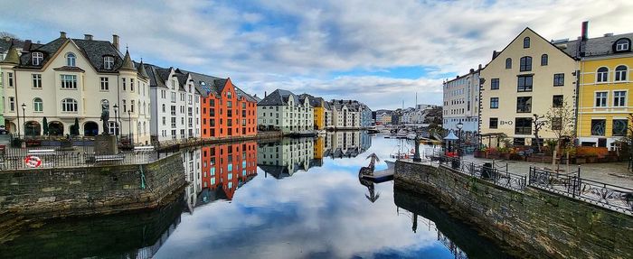 Reflection of buildings in water