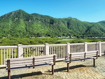 Scenic view of landscape against clear sky