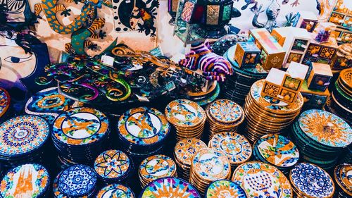 Full frame shot of multi colored candies for sale