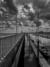 Bridge over river against sky