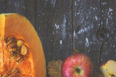 Close-up of pumpkin on table