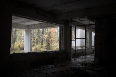 Interior of abandoned building