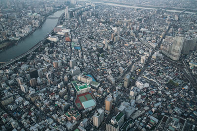 High angle view of cityscape