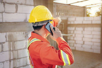 Man working at construction site