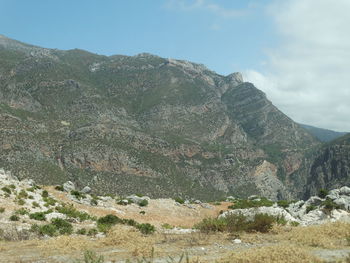 Scenic view of mountains against sky