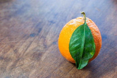 Close-up of orange on table