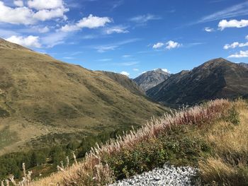 Scenic view of mountains against sky