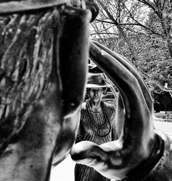 Close-up of cropped tree trunk