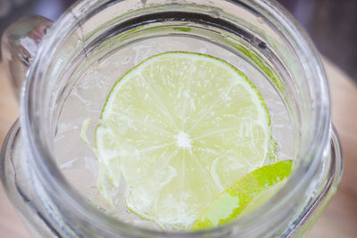 High angle close-up of lemonade