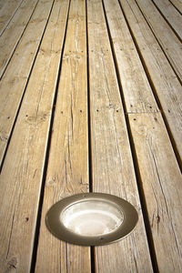 High angle view of wooden floor