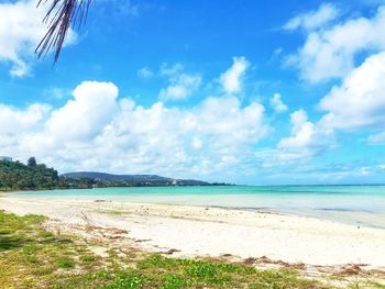 Scenic view of beach against sky