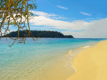 Scenic view of beach against sky