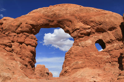 Low angle view of rock formations