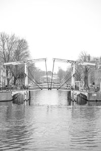 Bridge over river against clear sky