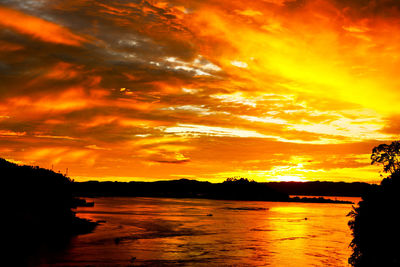 Scenic view of sea at sunset