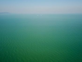 High angle view of sea against sky