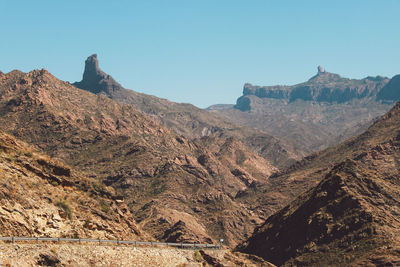 Scenic view of mountains against clear sky