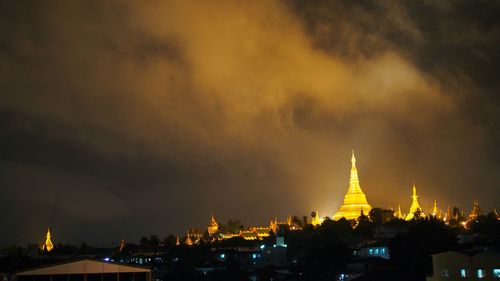 City lit up at night