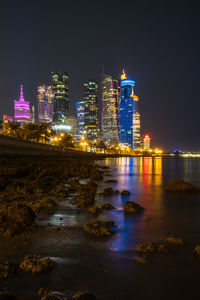 West bay doha at night, qatar, middle east.