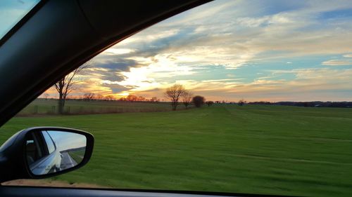 View of road at sunset