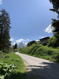 Road amidst trees against sky