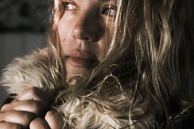 Close-up portrait of young woman