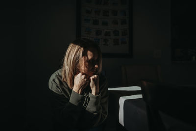 Woman looking at camera