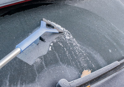 Car window frozen to winter start