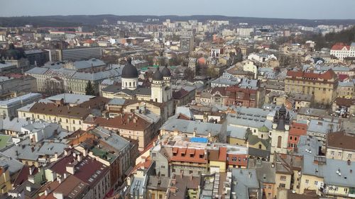 High angle view of townscape