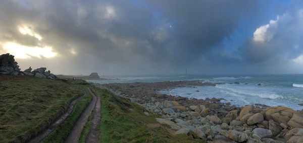 Panoramic view of beach against sky