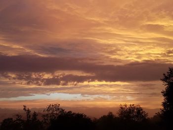 Scenic view of dramatic sky during sunset