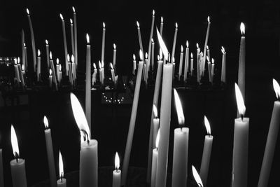 Close-up of lit candles