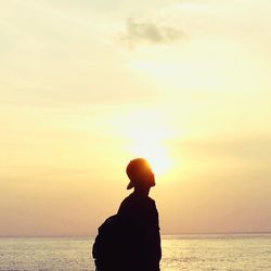 Scenic view of sea at sunset