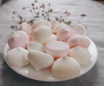 High angle view of eggs in container on table