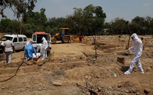 View of working at construction site