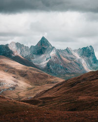 Scenic view of mountains against sky