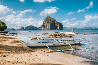 Scenic view of beach against sky