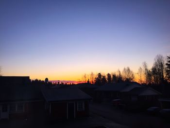 Houses at sunset