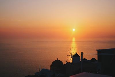 Scenic view of sea during sunset