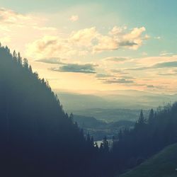 Scenic view of landscape against sky during sunset