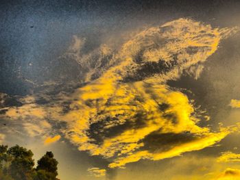 Low angle view of yellow sky during sunset