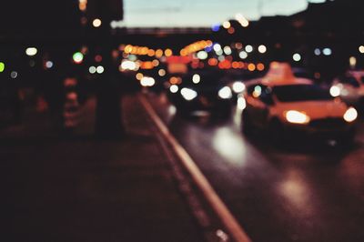 Blurred vehicles on road